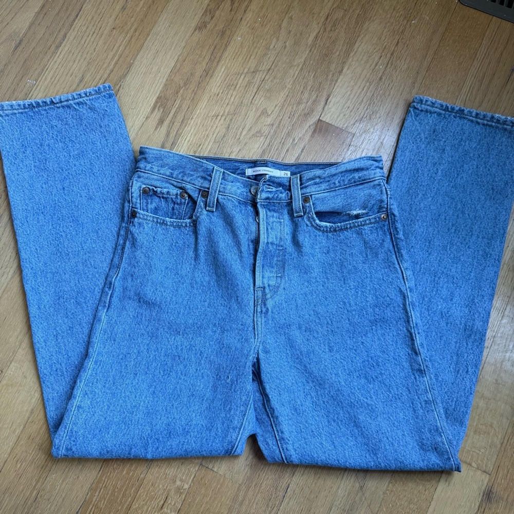 Levi’s Wedgie Straight Cropped Jeans Medium wash